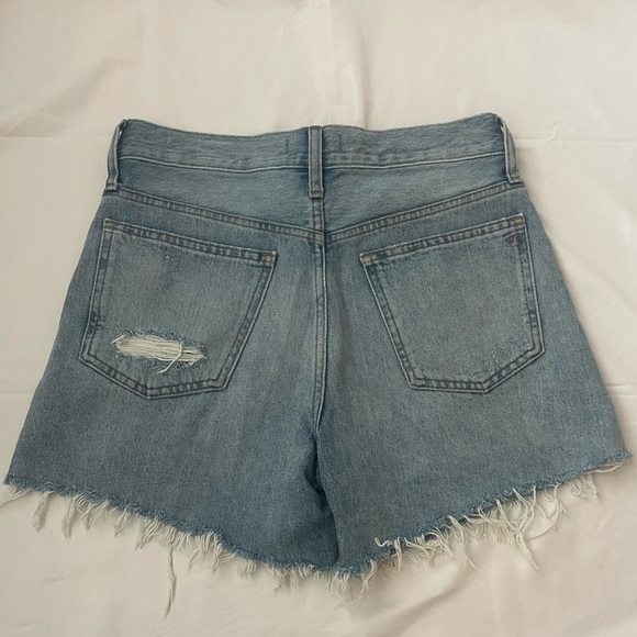 Madewell Relaxed Mid-Length Denim Distressed Shorts - Picture 4 of 7